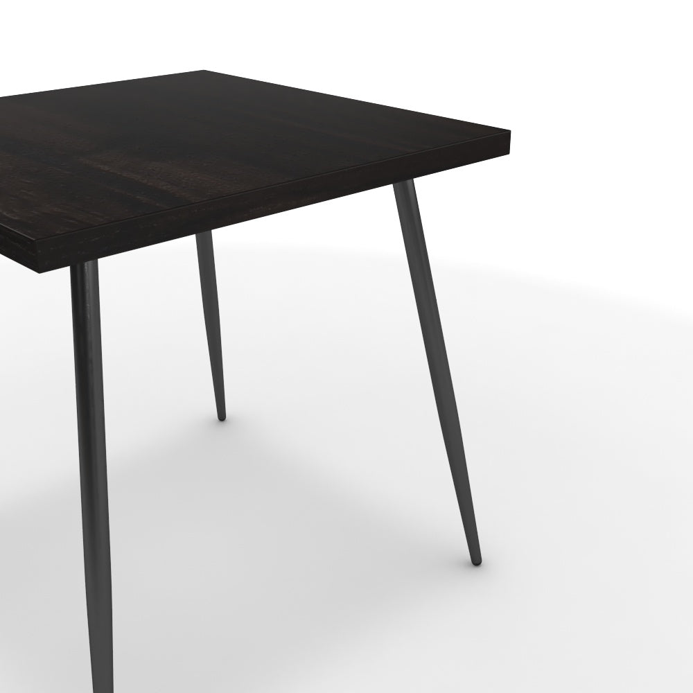 Étkezőasztal - Manu fekete lábbal - Füstölt dió, méret: 75x75