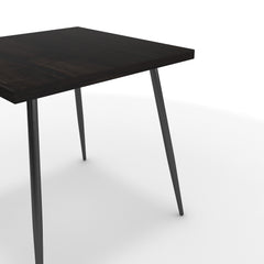 Étkezőasztal - Manu fekete lábbal - Füstölt dió, méret: 75x75