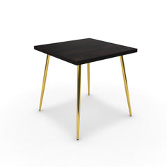 Étkezőasztal - Manu arany lábbal - Füstölt dió, méret: 75x75