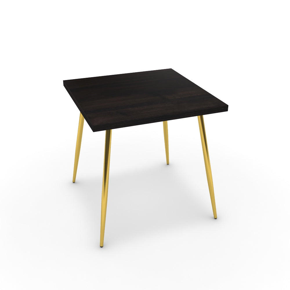 Étkezőasztal - Manu arany lábbal - Füstölt dió, méret: 75x75