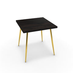 Étkezőasztal - Manu arany lábbal - Füstölt dió, méret: 75x75