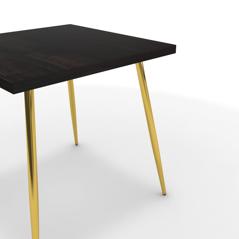 Étkezőasztal - Manu arany lábbal - Füstölt dió, méret: 75x75