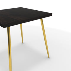 Étkezőasztal - Manu arany lábbal - Füstölt dió, méret: 75x75