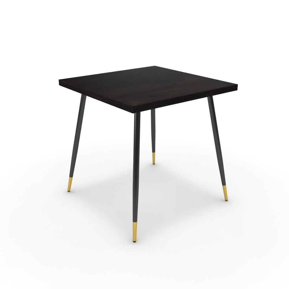 Étkezőasztal - Manu fekete és arany lábbal - Füstölt dió, méret: 75x75