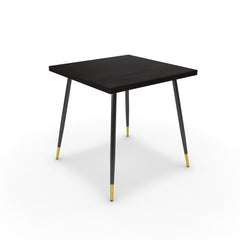 Étkezőasztal - Manu fekete és arany lábbal - Füstölt dió, méret: 75x75