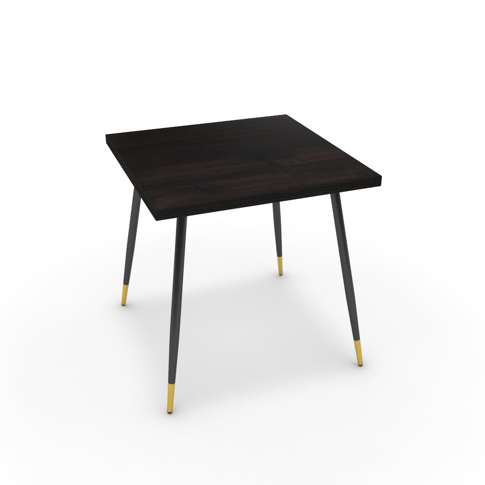 Étkezőasztal - Manu fekete és arany lábbal - Füstölt dió, méret: 75x75