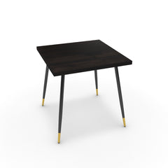 Étkezőasztal - Manu fekete és arany lábbal - Füstölt dió, méret: 75x75