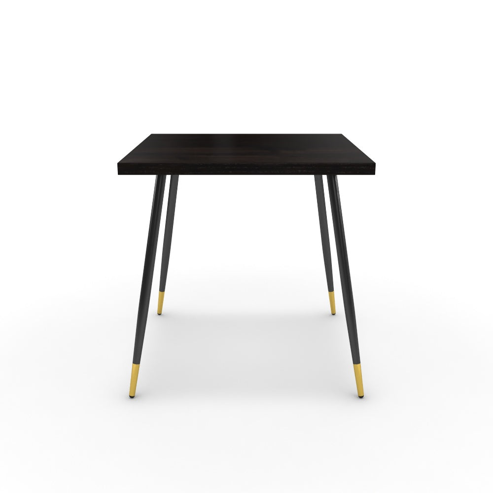 Étkezőasztal - Manu fekete és arany lábbal - Füstölt dió, méret: 75x75