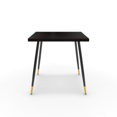 Étkezőasztal - Manu fekete és arany lábbal - Füstölt dió, méret: 75x75