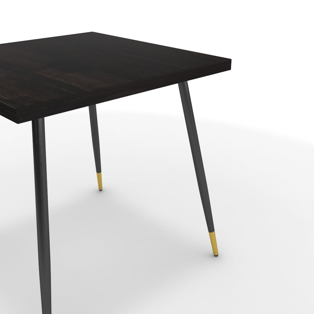 Étkezőasztal - Manu fekete és arany lábbal - Füstölt dió, méret: 75x75