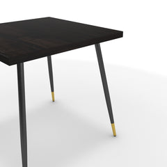 Étkezőasztal - Manu fekete és arany lábbal - Füstölt dió, méret: 75x75