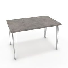 Étkezőasztal - Linga króm lábbal - Vil.szürke Chicago beton, méret: 120x75