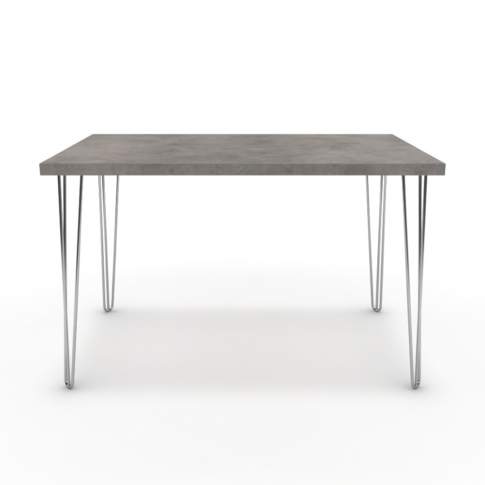 Étkezőasztal - Linga króm lábbal - Vil.szürke Chicago beton, méret: 120x75