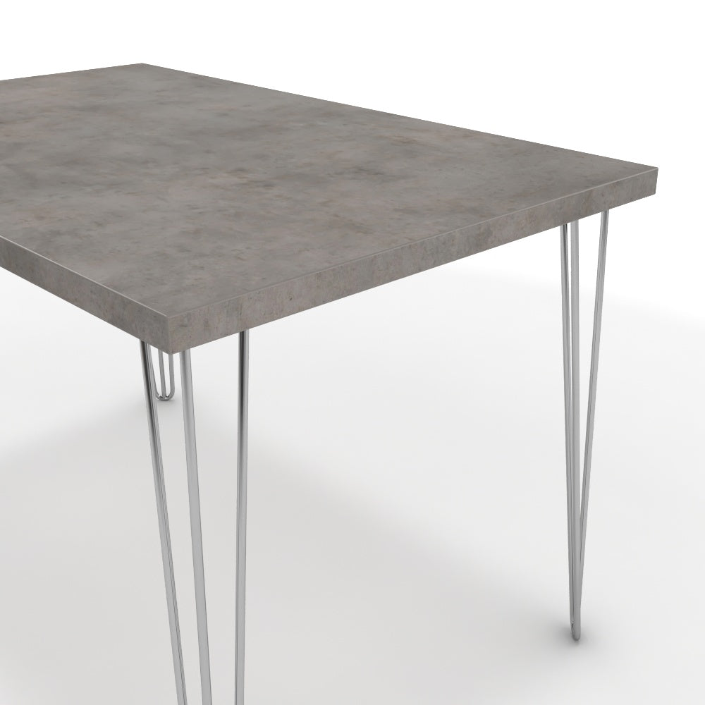 Étkezőasztal - Linga króm lábbal - Vil.szürke Chicago beton, méret: 120x75