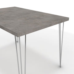 Étkezőasztal - Linga króm lábbal - Vil.szürke Chicago beton, méret: 120x75