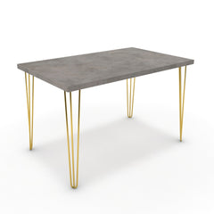 Étkezőasztal - Linga arany lábbal - Vil.szürke Chicago beton, méret: 120x75