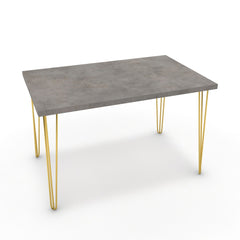 Étkezőasztal - Linga arany lábbal - Vil.szürke Chicago beton, méret: 120x75