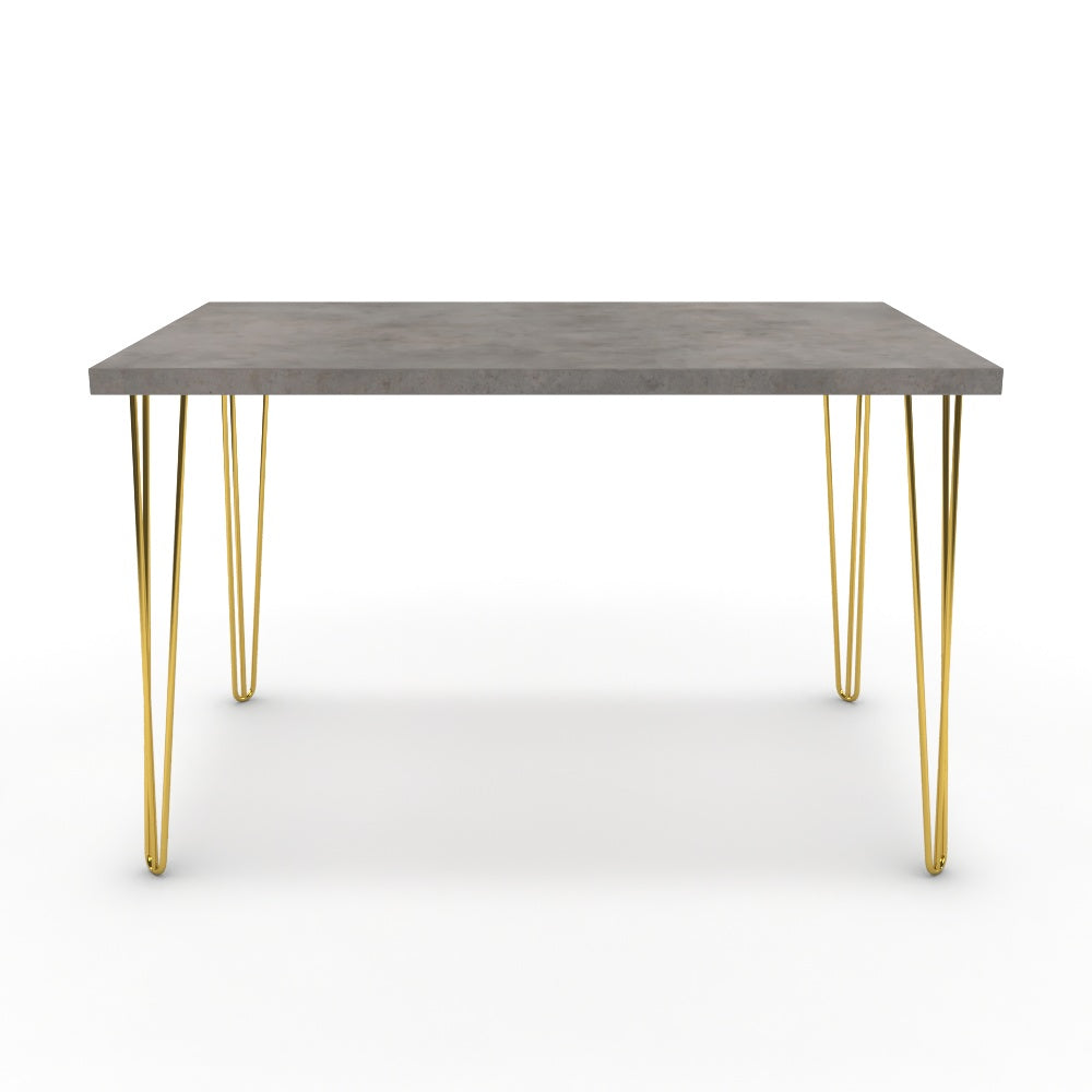 Étkezőasztal - Linga arany lábbal - Vil.szürke Chicago beton, méret: 120x75