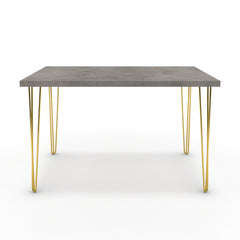 Étkezőasztal - Linga arany lábbal - Vil.szürke Chicago beton, méret: 120x75