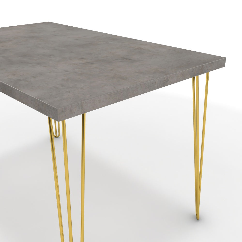 Étkezőasztal - Linga arany lábbal - Vil.szürke Chicago beton, méret: 120x75