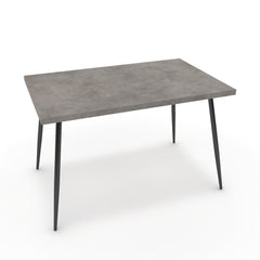 Étkezőasztal - Manu fekete lábbal - Vil.szürke Chicago beton, méret: 120x75