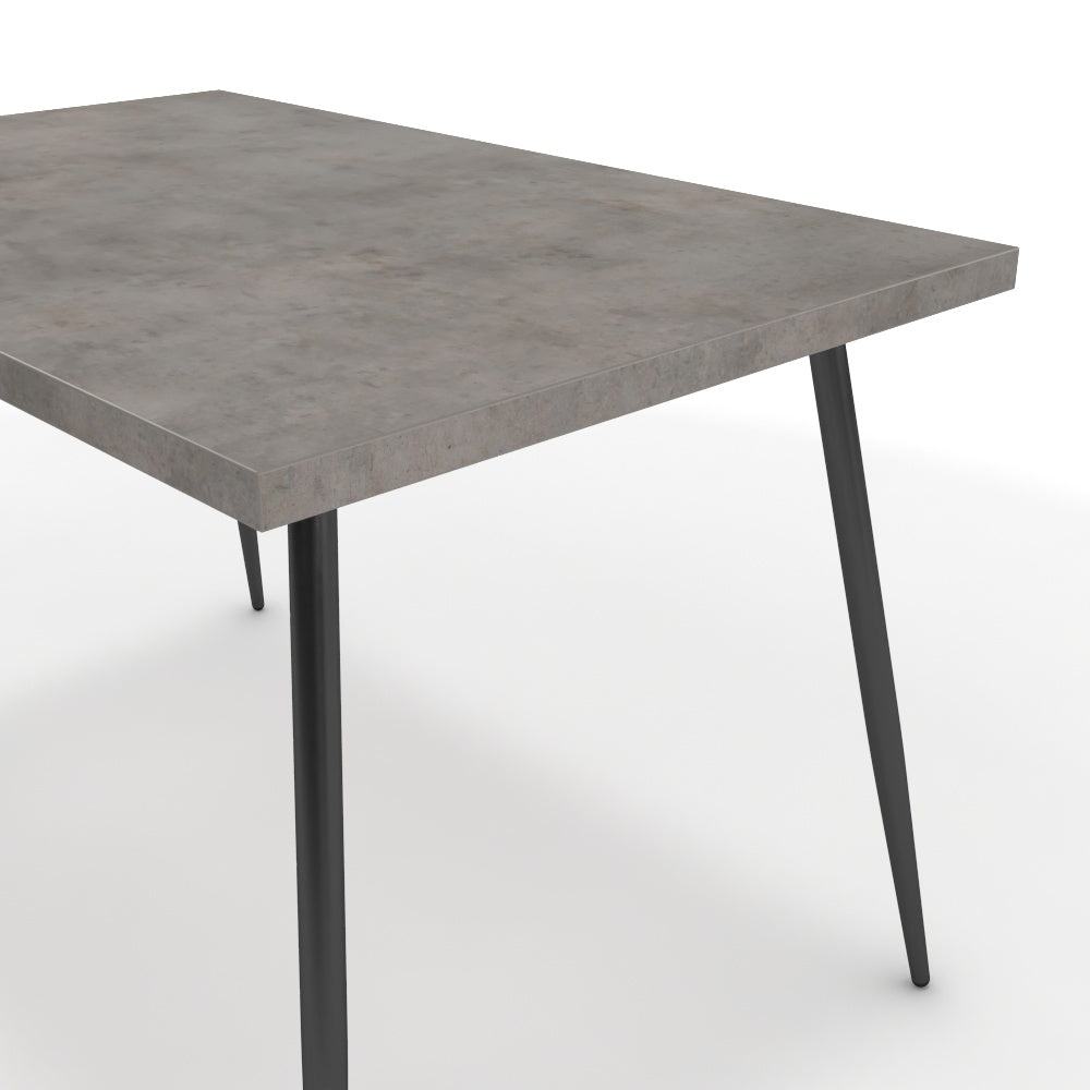 Étkezőasztal - Manu fekete lábbal - Vil.szürke Chicago beton, méret: 120x75