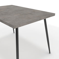 Étkezőasztal - Manu fekete lábbal - Vil.szürke Chicago beton, méret: 120x75