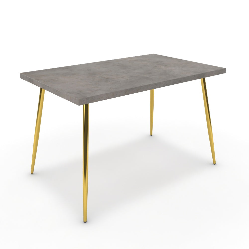 Étkezőasztal - Manu arany lábbal - Vil.szürke Chicago beton, méret: 120x75