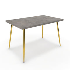 Étkezőasztal - Manu arany lábbal - Vil.szürke Chicago beton, méret: 120x75