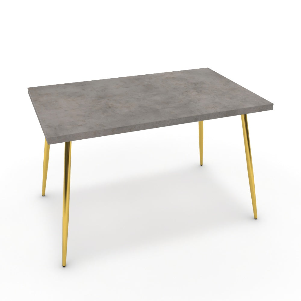 Étkezőasztal - Manu arany lábbal - Vil.szürke Chicago beton, méret: 120x75