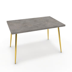 Étkezőasztal - Manu arany lábbal - Vil.szürke Chicago beton, méret: 120x75
