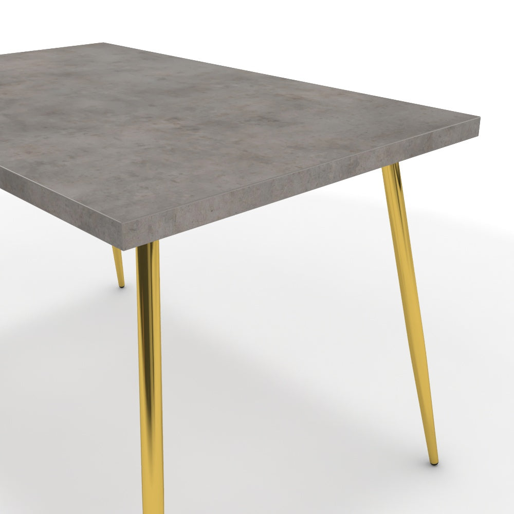 Étkezőasztal - Manu arany lábbal - Vil.szürke Chicago beton, méret: 120x75