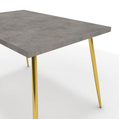 Étkezőasztal - Manu arany lábbal - Vil.szürke Chicago beton, méret: 120x75