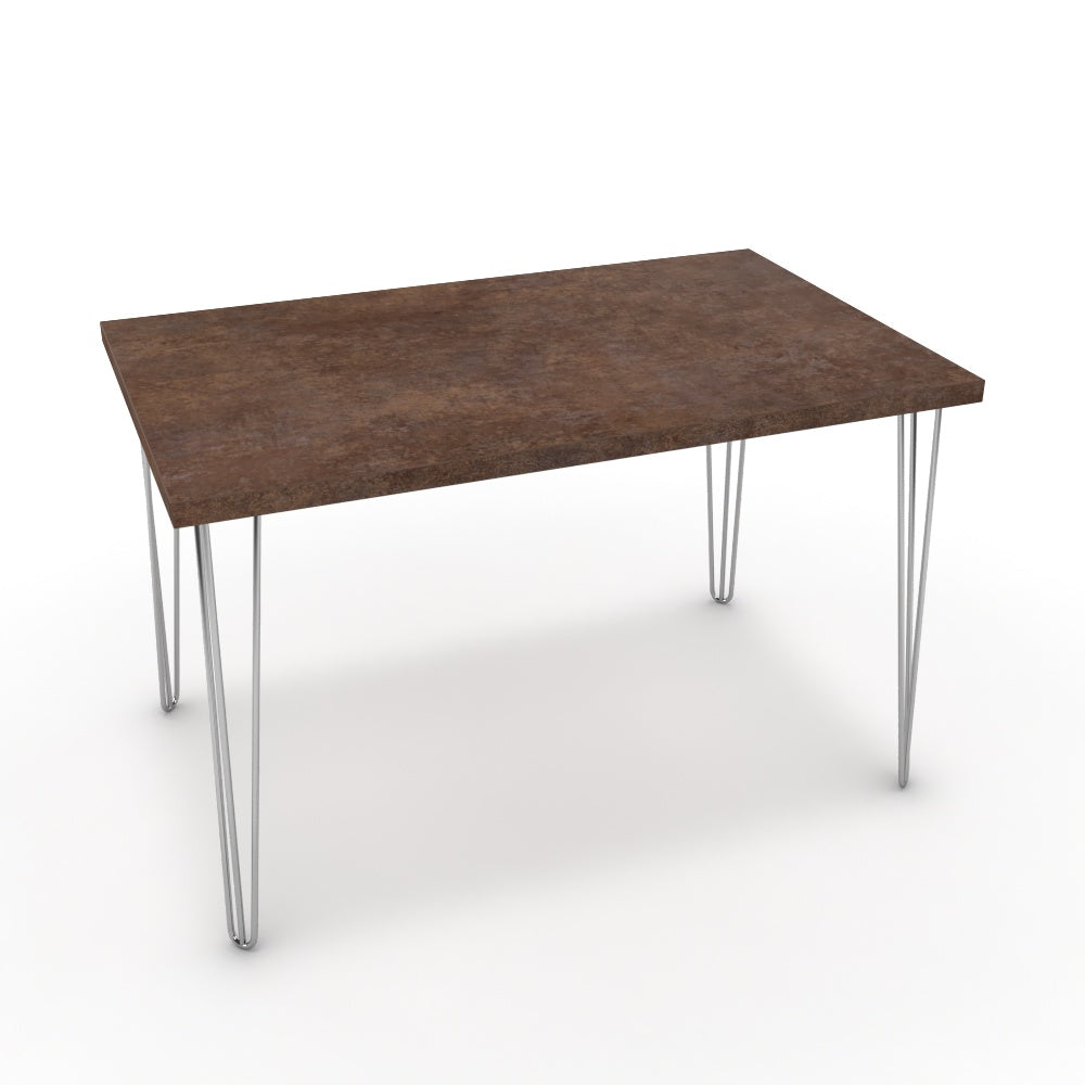 Étkezőasztal - Linga króm lábbal - Ferro bronz, méret: 120x75