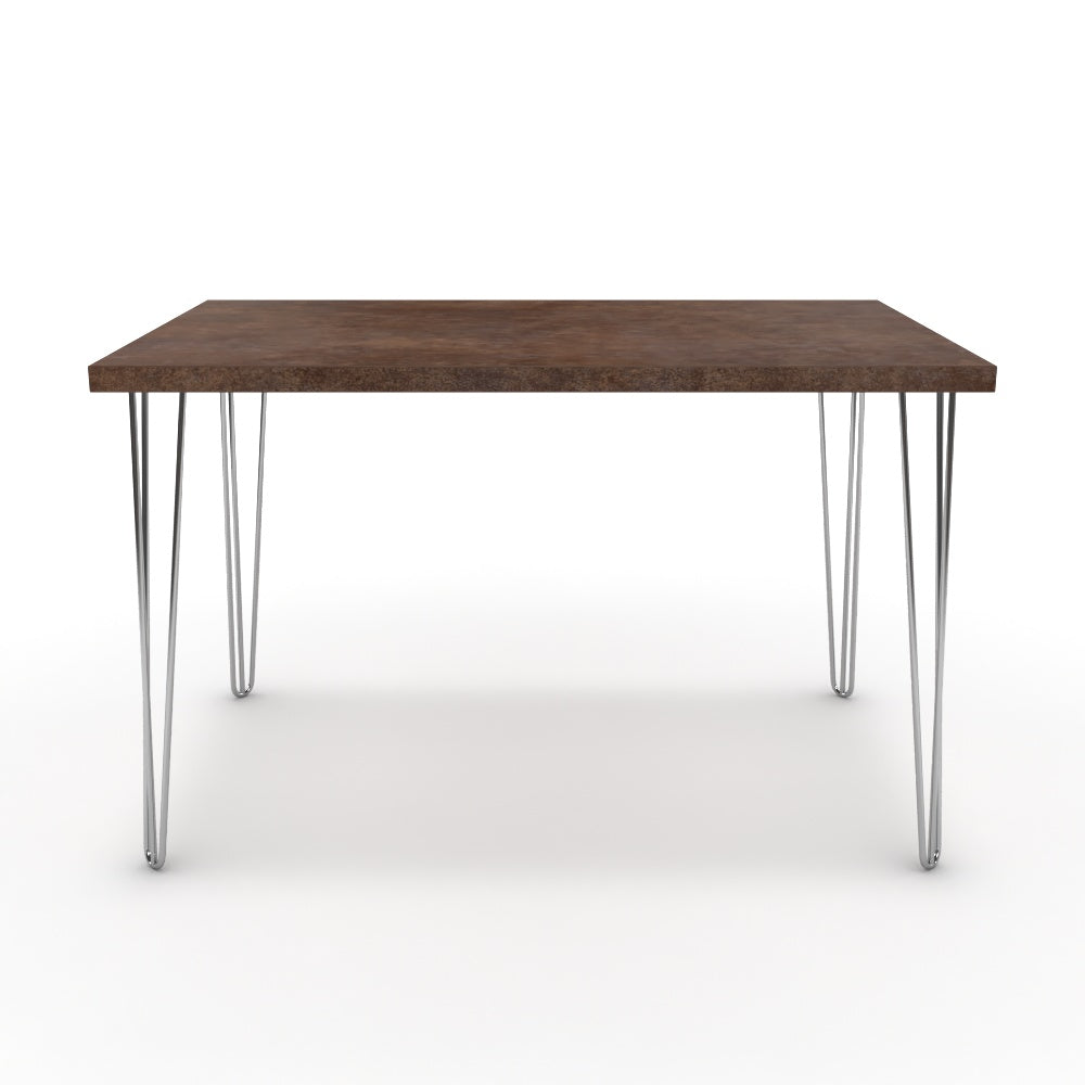 Étkezőasztal - Linga króm lábbal - Ferro bronz, méret: 120x75