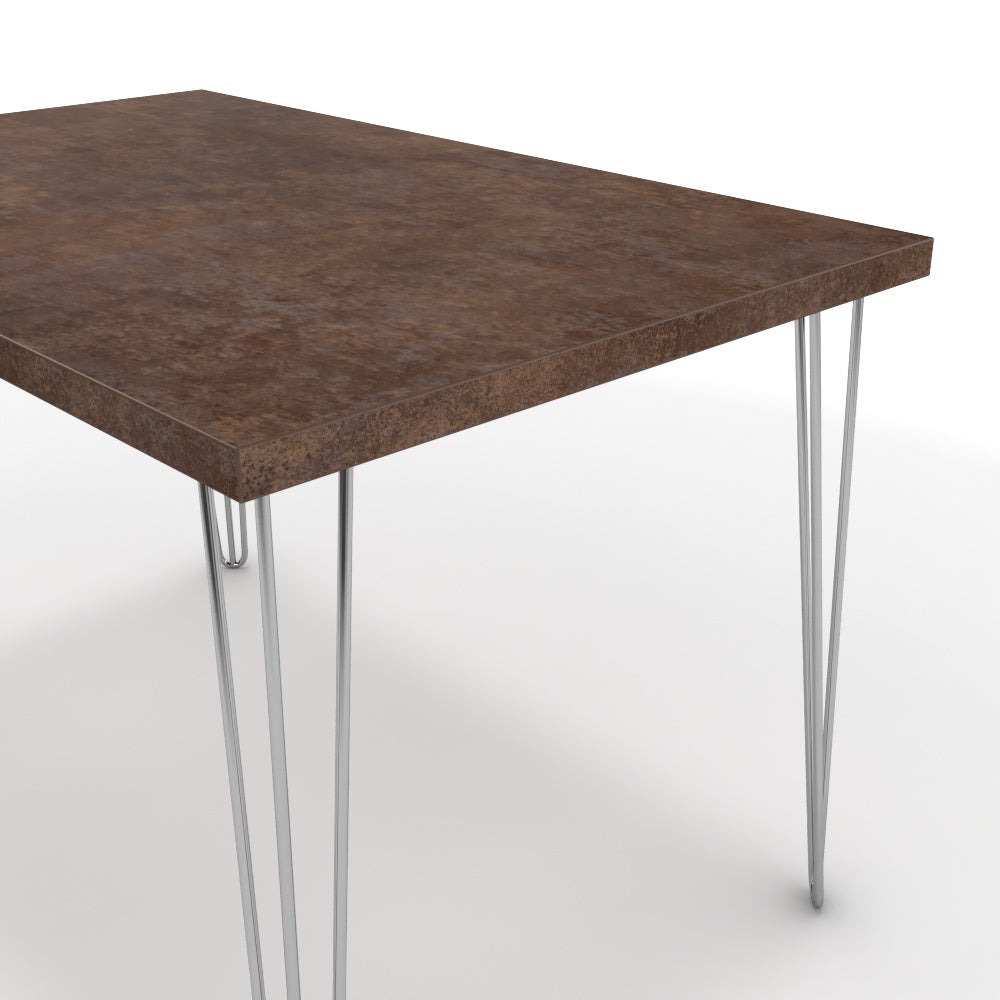 Étkezőasztal - Linga króm lábbal - Ferro bronz, méret: 120x75