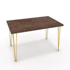 Étkezőasztal - Linga arany lábbal - Ferro bronz, méret: 120x75