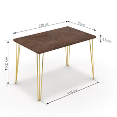 Étkezőasztal - Linga arany lábbal - Ferro bronz, méret: 120x75