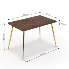 Étkezőasztal - Manu arany lábbal - Ferro bronz, méret: 120x75