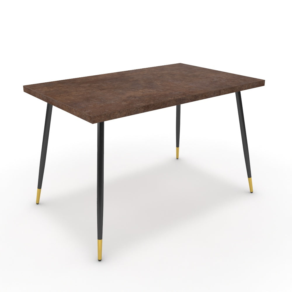 Étkezőasztal - Manu fekete és arany lábbal - Ferro bronz, méret: 120x75