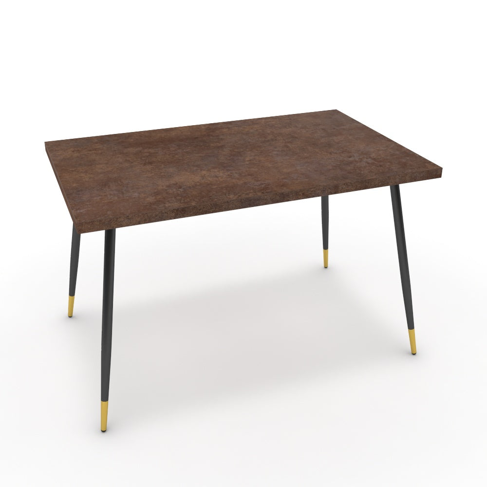 Étkezőasztal - Manu fekete és arany lábbal - Ferro bronz, méret: 120x75