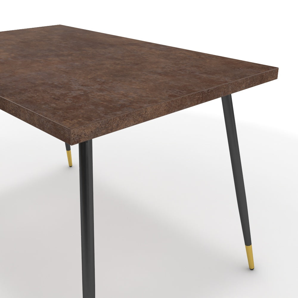 Étkezőasztal - Manu fekete és arany lábbal - Ferro bronz, méret: 120x75