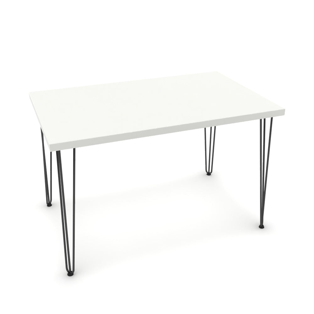 Étkezőasztal - Linga fekete lábbal - Alpesi fehér, méret: 120x75