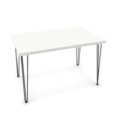 Étkezőasztal - Linga fekete lábbal - Alpesi fehér, méret: 120x75