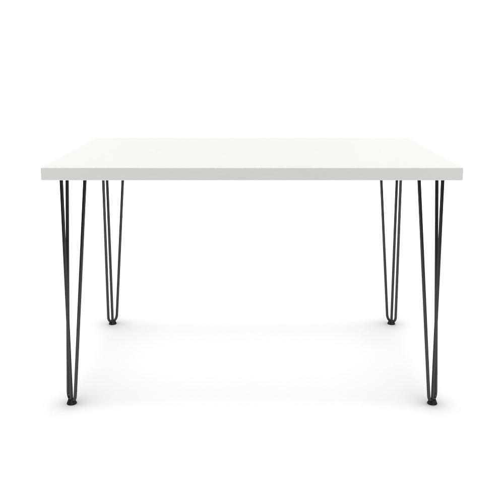 Étkezőasztal - Linga fekete lábbal - Alpesi fehér, méret: 120x75