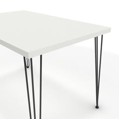 Étkezőasztal - Linga fekete lábbal - Alpesi fehér, méret: 120x75