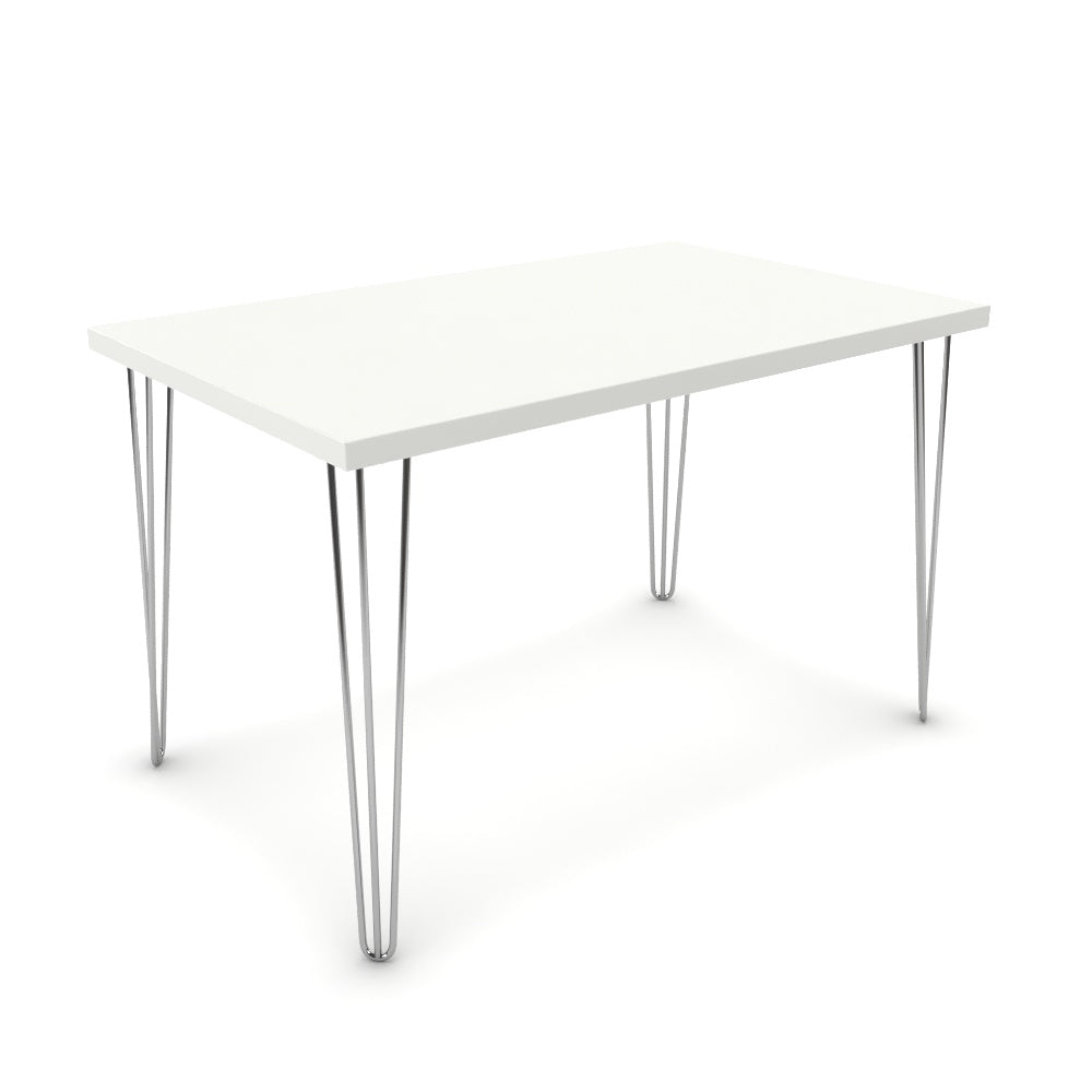 Étkezőasztal - Linga króm lábbal - Alpesi fehér, méret: 120x75