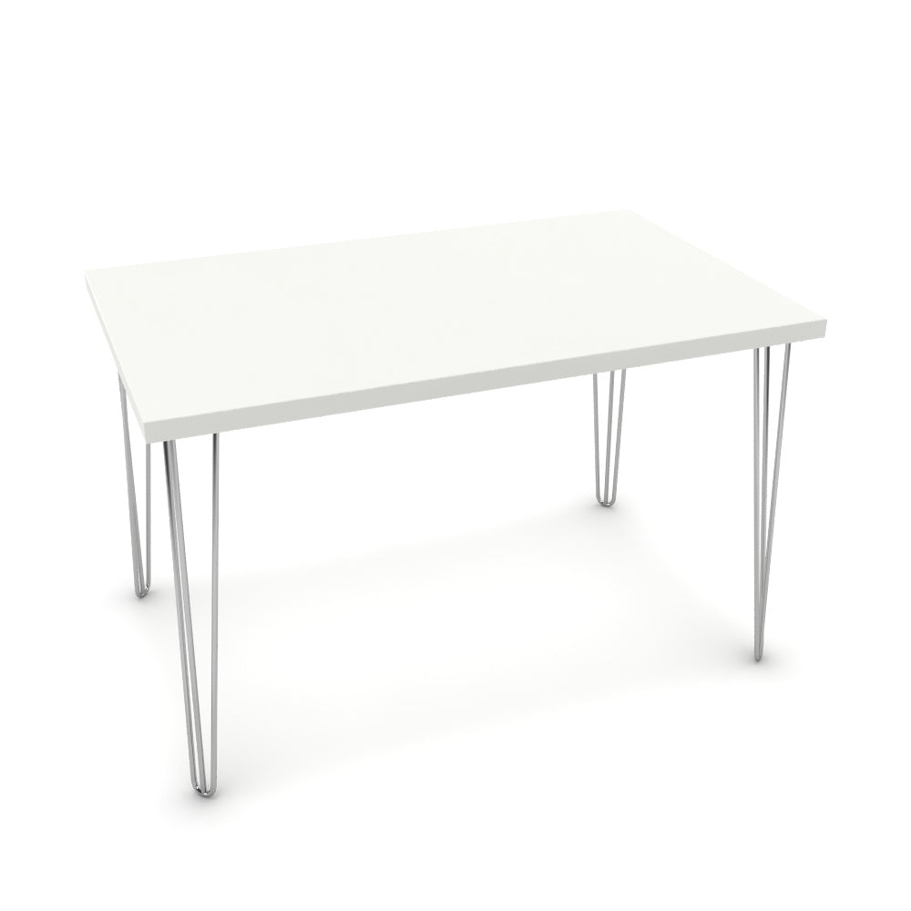 Étkezőasztal - Linga króm lábbal - Alpesi fehér, méret: 120x75