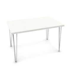 Étkezőasztal - Linga króm lábbal - Alpesi fehér, méret: 120x75