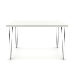 Étkezőasztal - Linga króm lábbal - Alpesi fehér, méret: 120x75